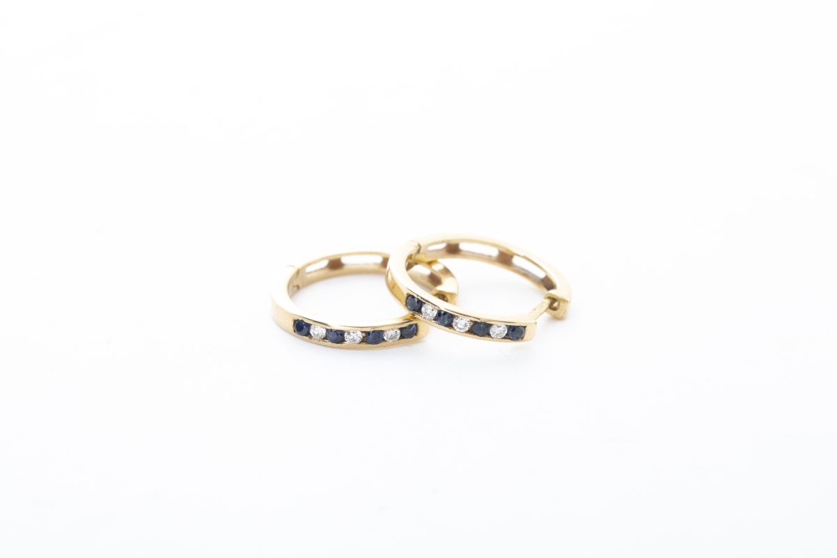 Argollas con zafiros y diamantes