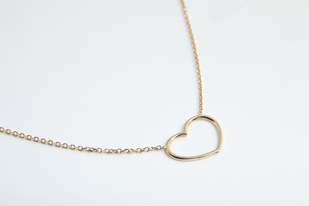 Collar corazón en oro amarillo