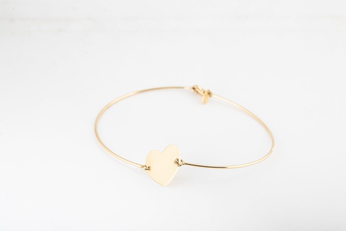 Pulsera de corazón en oro amarillo