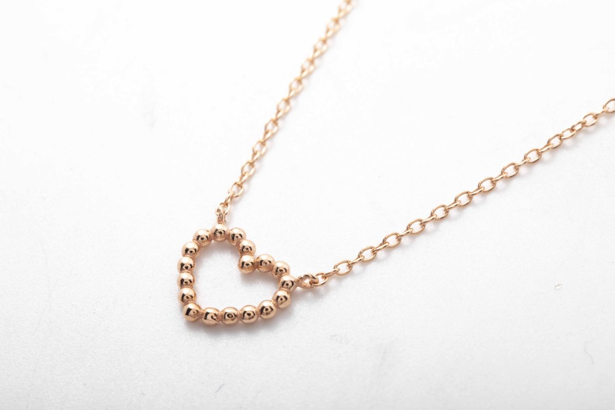 Collar corazón en oro rosado