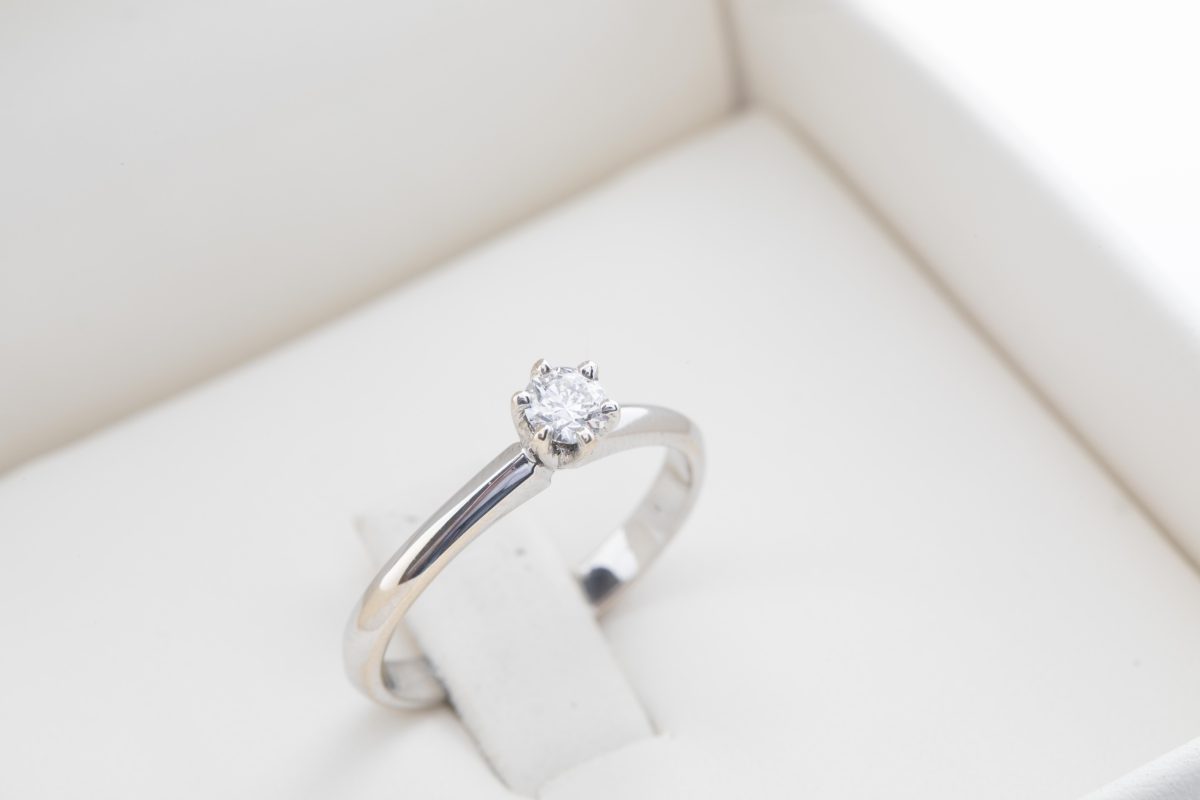 Anillo de compromiso con diamante 0.19Ct