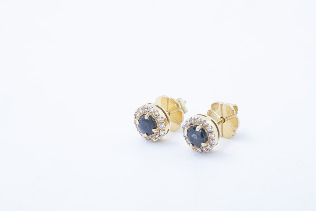 Aretes con zafiros y diamantes