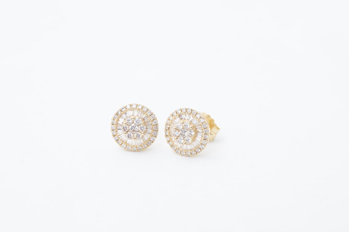 ARETES CON BRILLANTES Y BAGUETTES