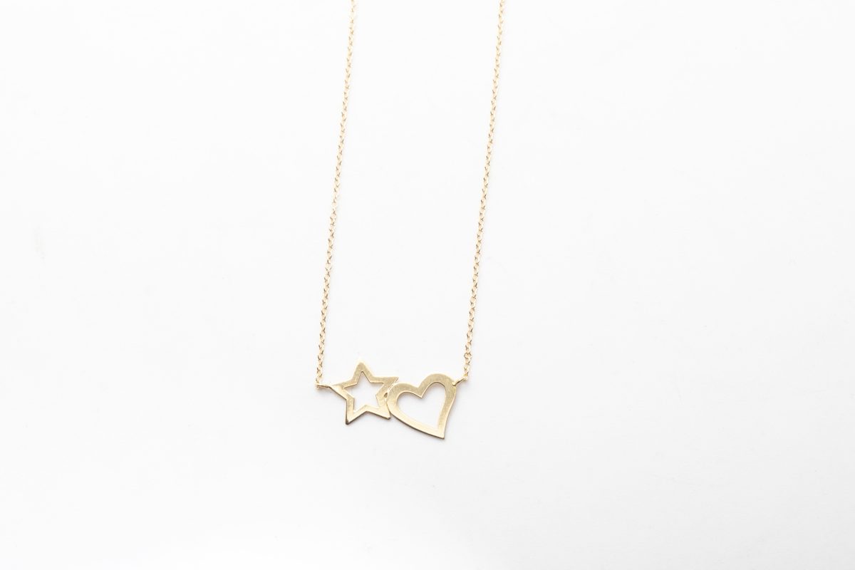 Collar estrella y corazón