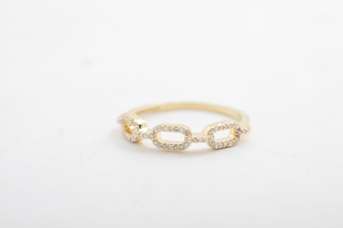 Anillo eslabones con diamantes