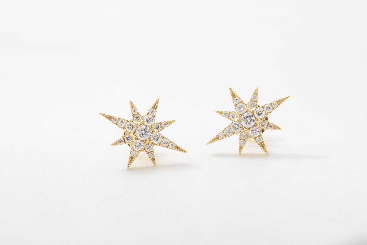 Aretes estrellas con diamantes