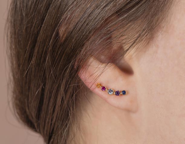 Aretes con topacios de colores