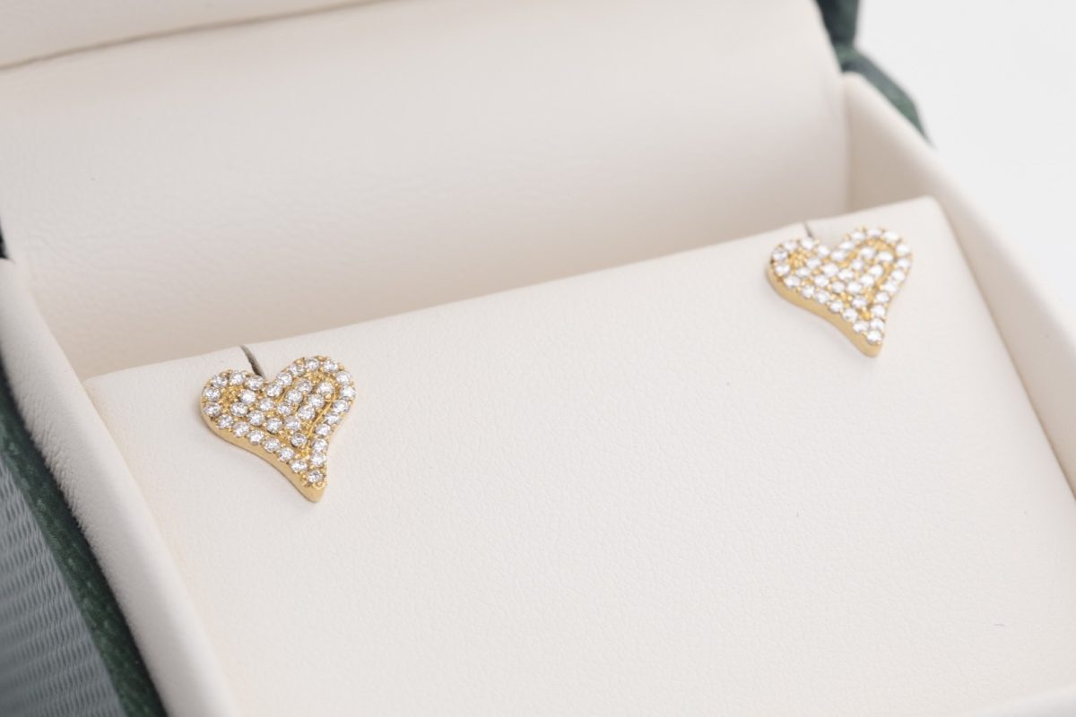 Par de aretes corazón