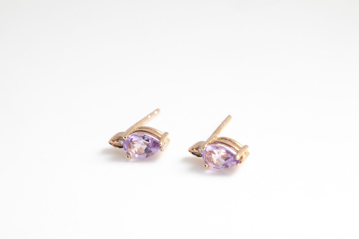 Aretes con amatistas en oro rosa