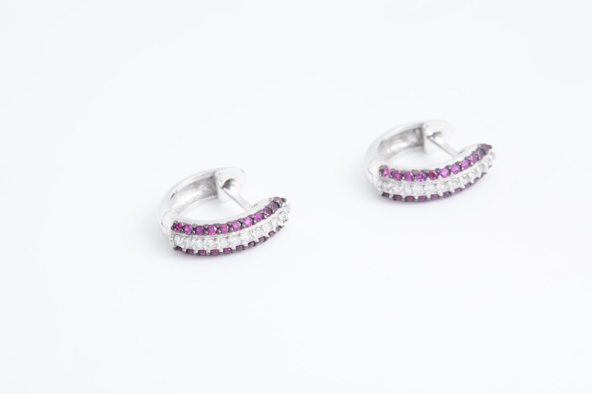 Aretes argolla con brillantes