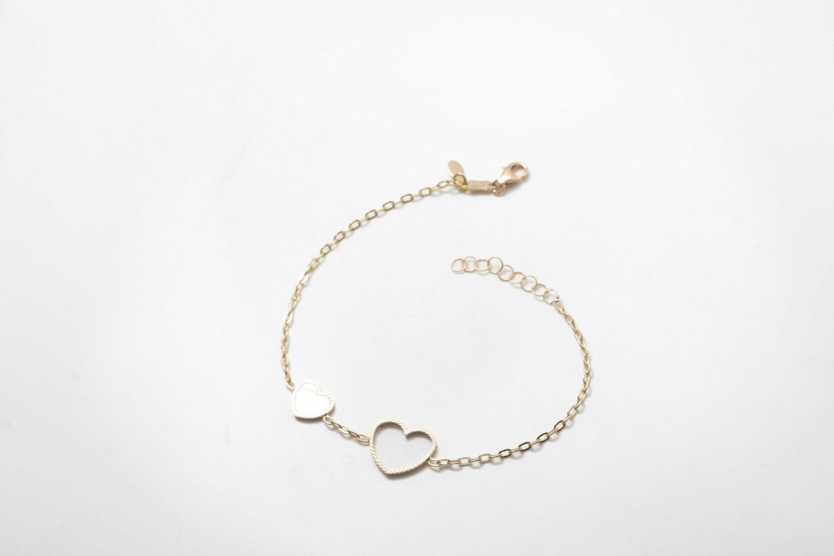 Pulsera corazones con madre perla