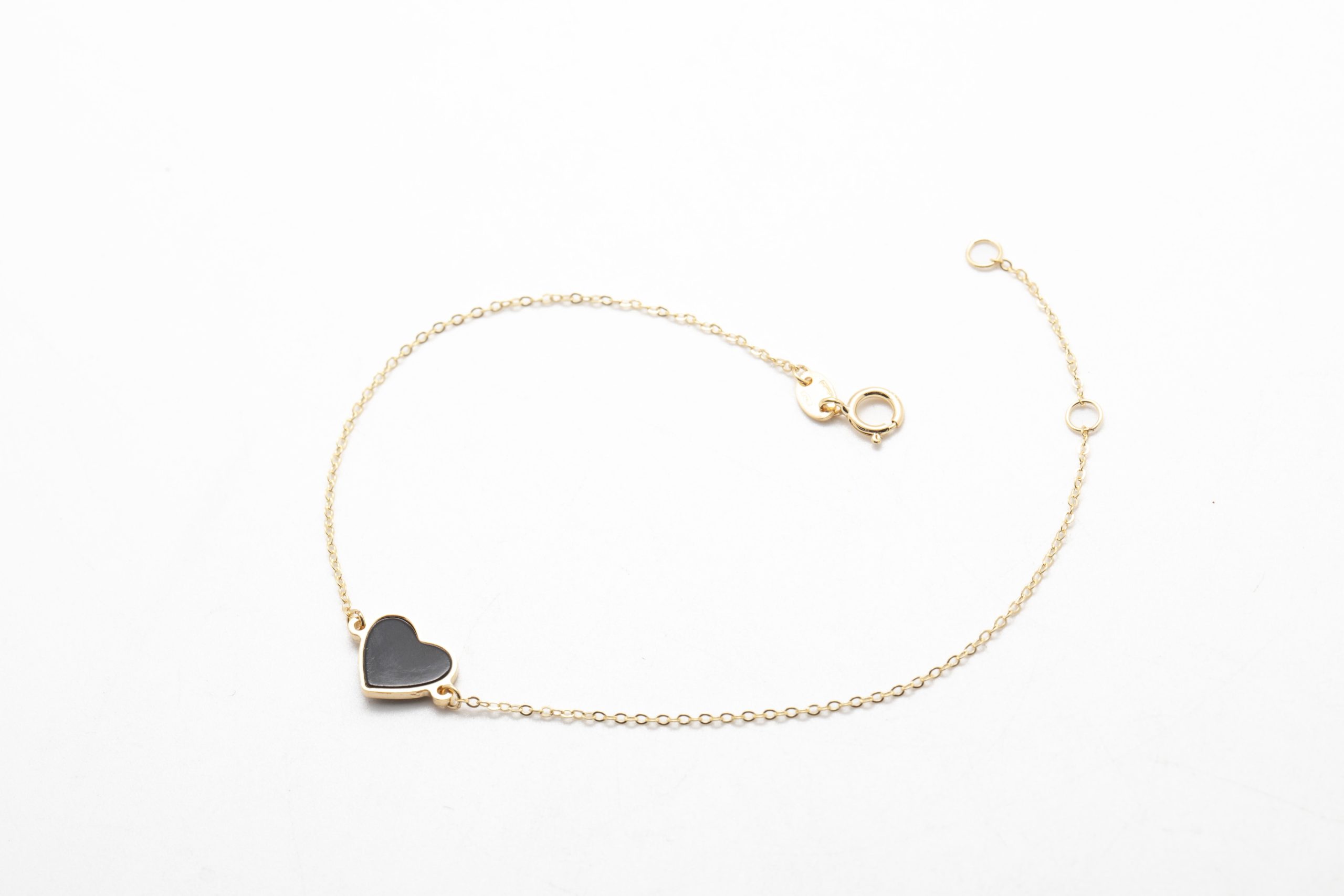 Pulsera con corazón con onix