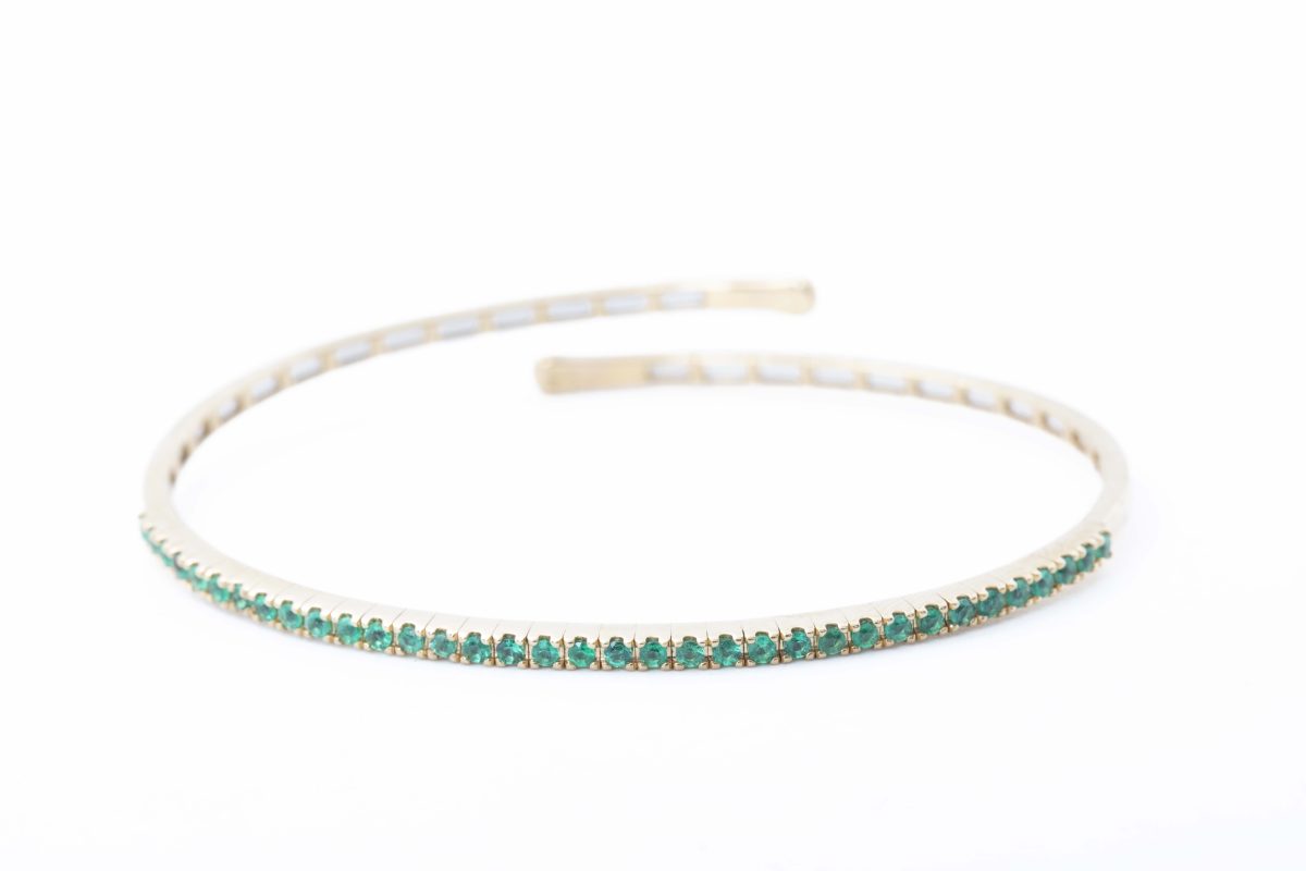 Pulsera tenis de esmeraldas