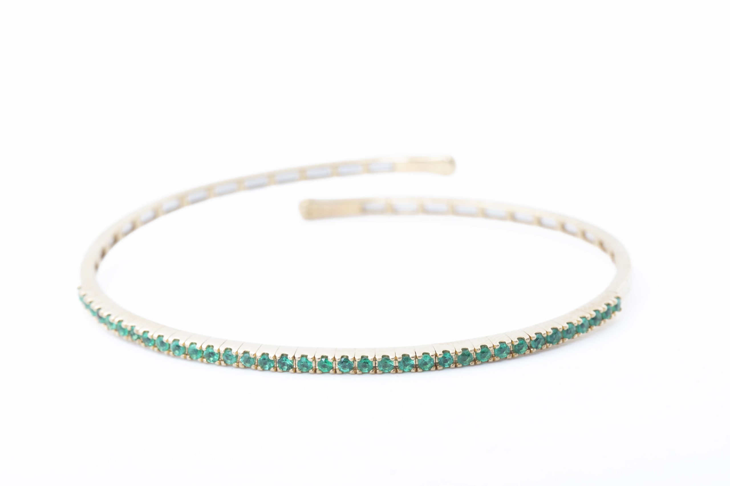 Pulsera tenis de esmeraldas