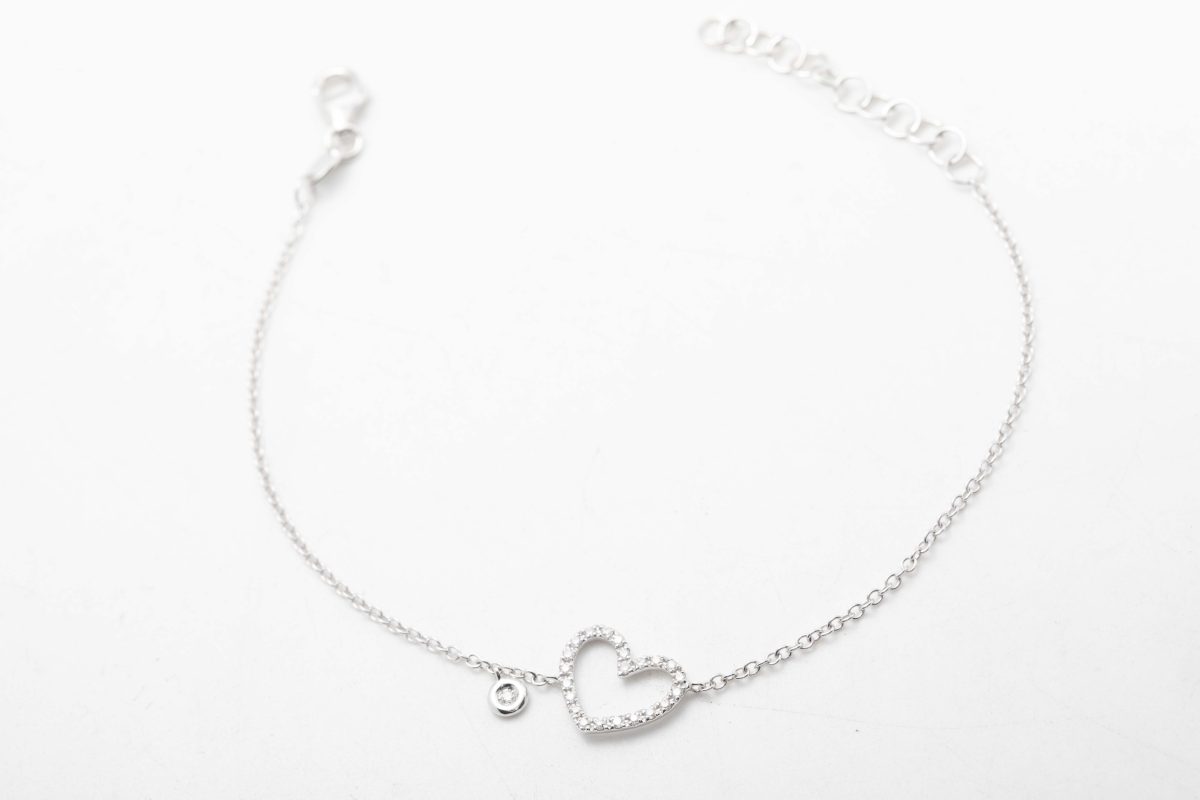 Pulsera corazón con diamantes