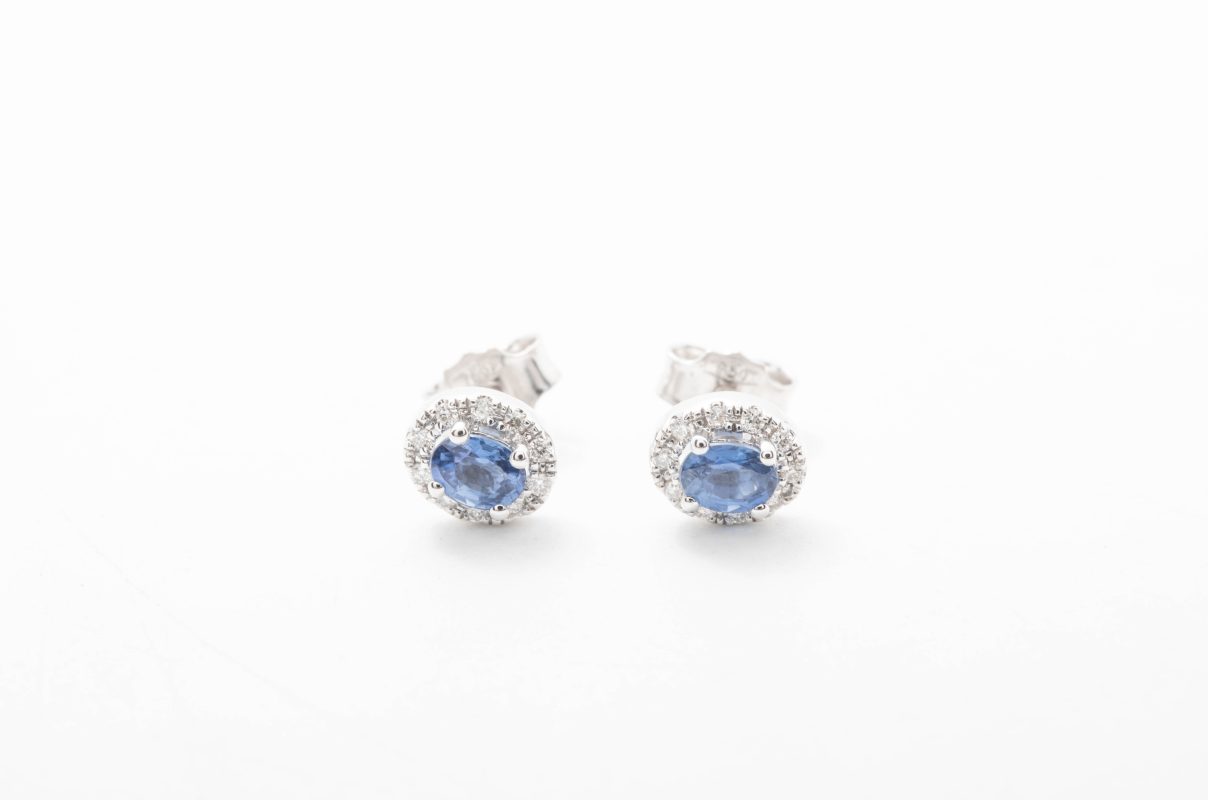Aretes con zafiros y diamantes
