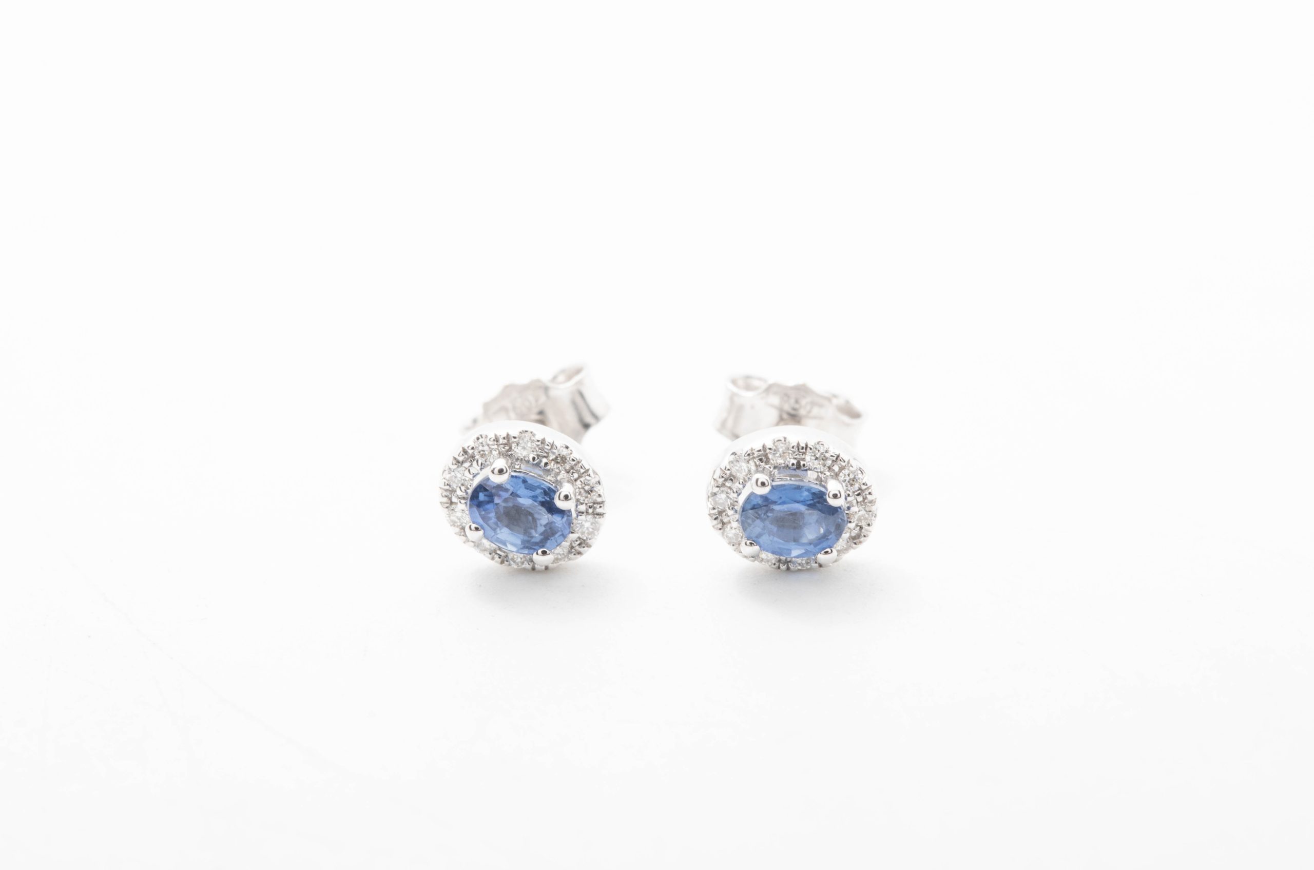 Aretes con zafiros y diamantes