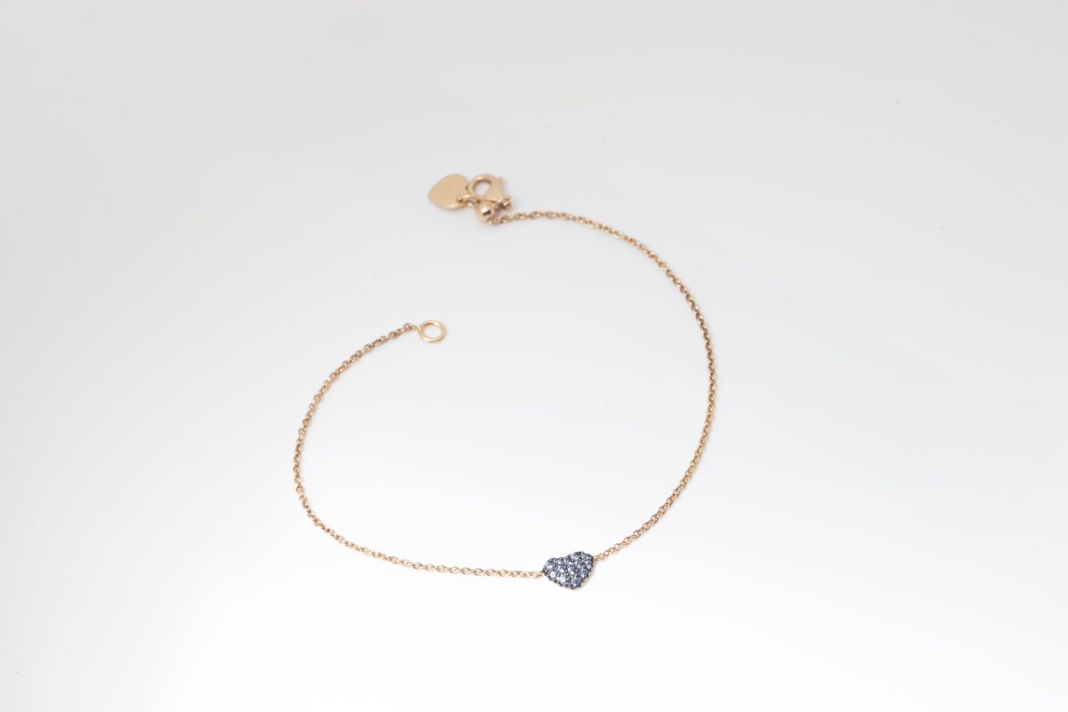 Pulsera corazón con zafiros
