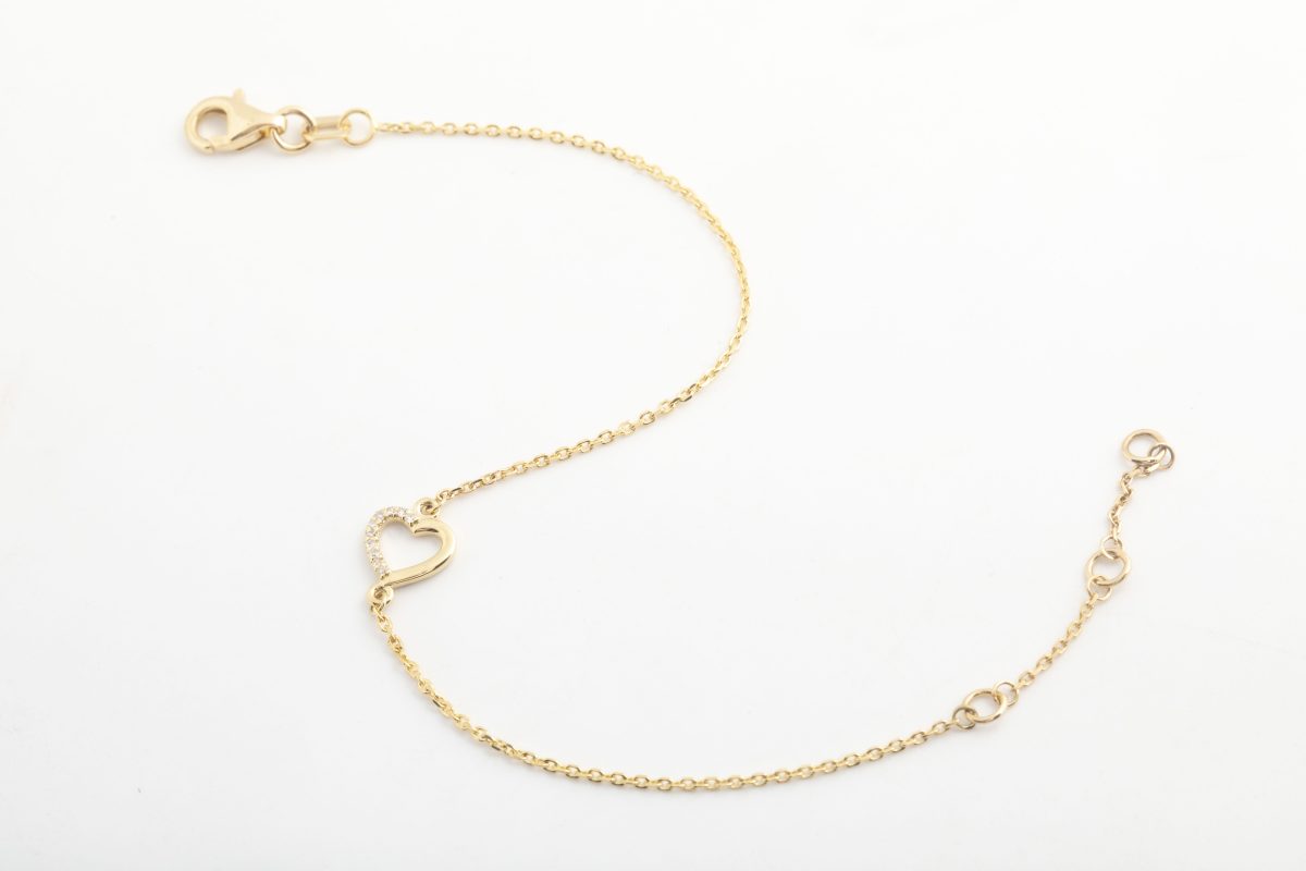 Pulsera corazón con brillantes