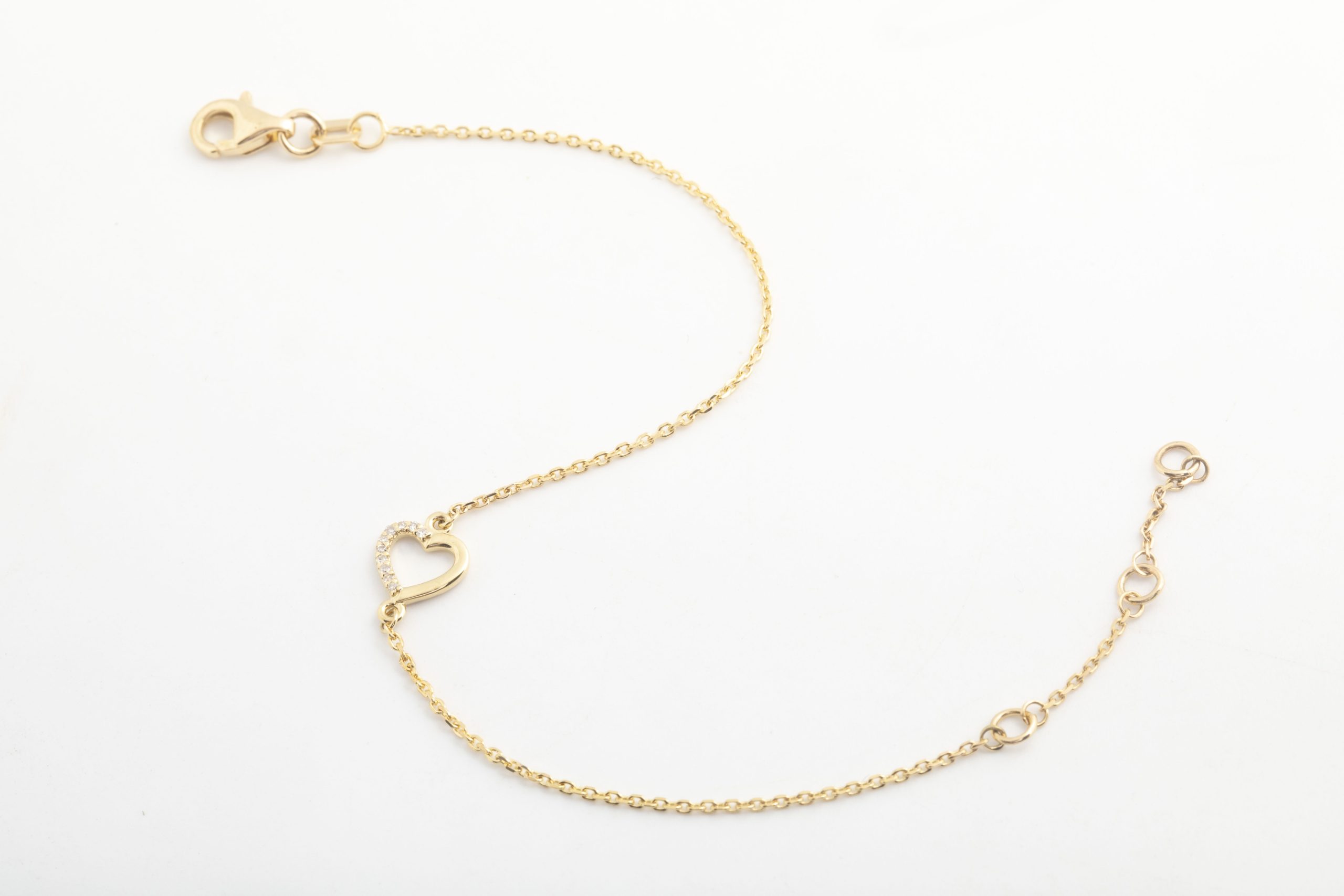 Pulsera corazón con brillantes