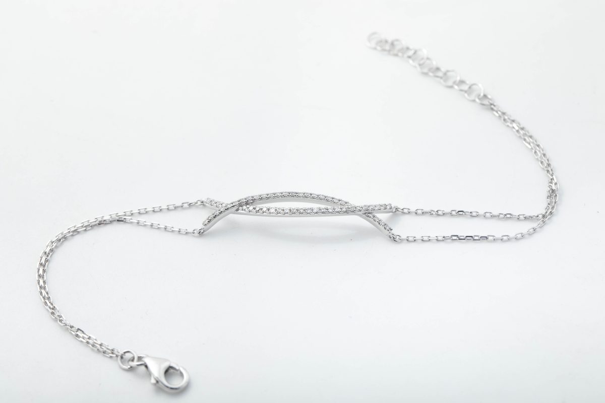 Pulsera con brillantes en oro blanco
