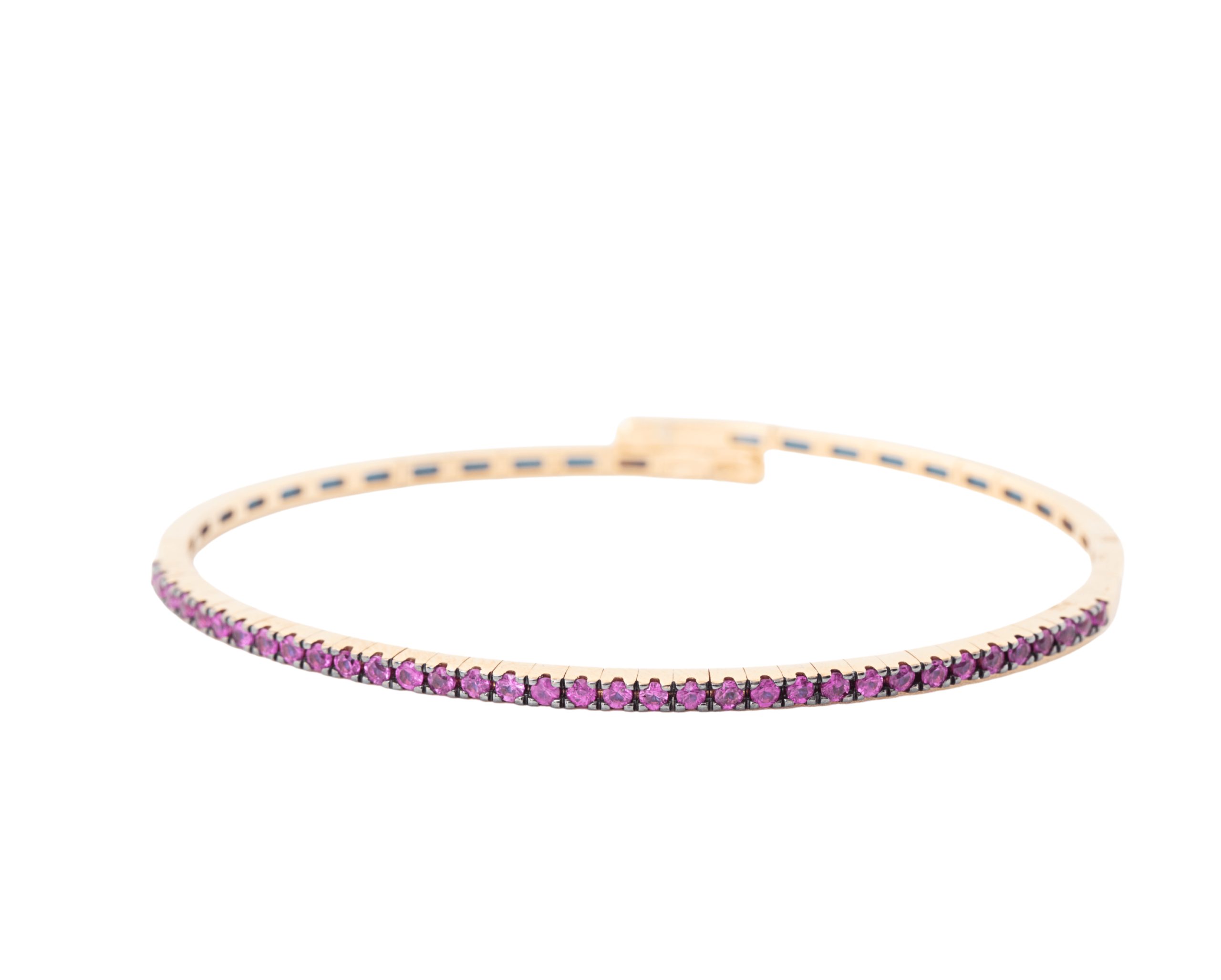 Pulsera tenis con zafiros rosados