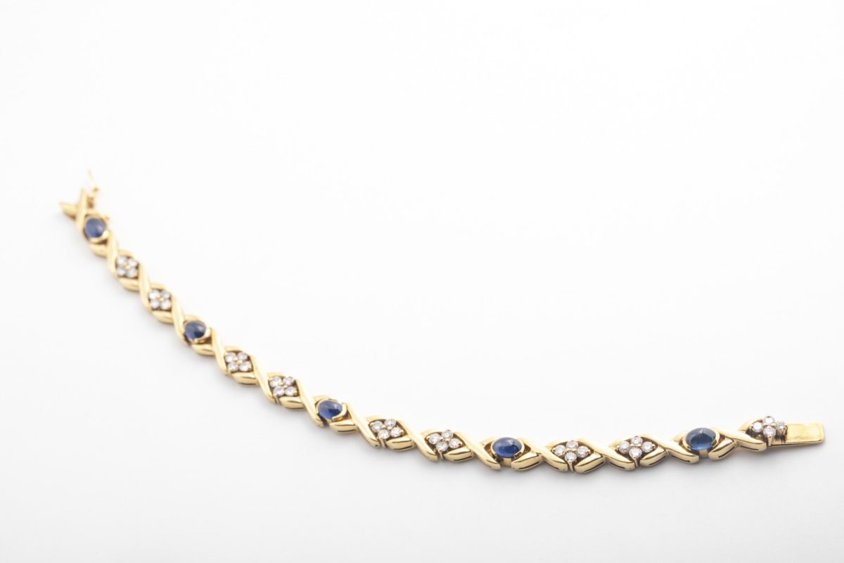 Pulsera con brillantes y zafiros
