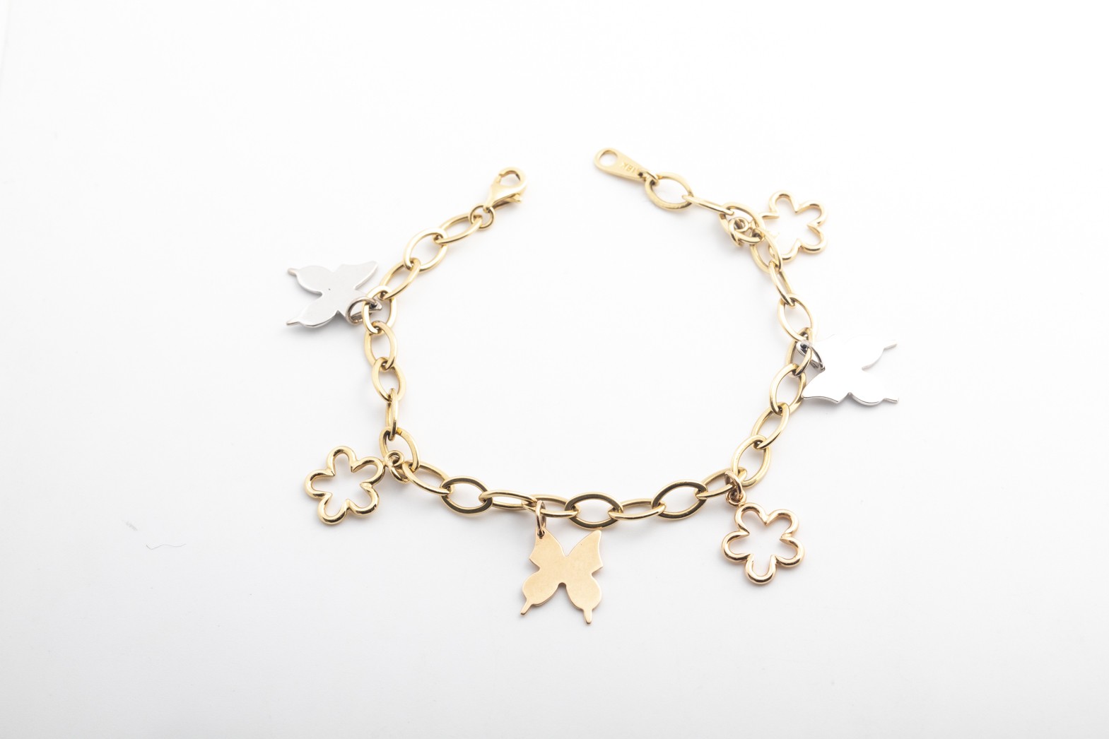 Pulsera mariposas y flores