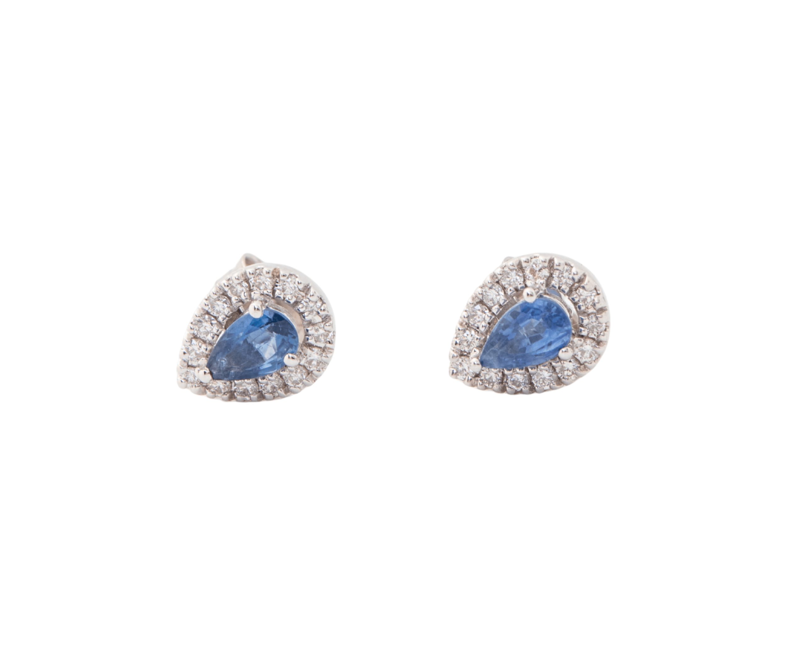 Aretes con zafiros y diamantes