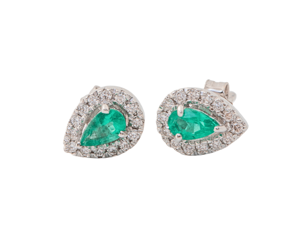 Aretes con esmeraldas
