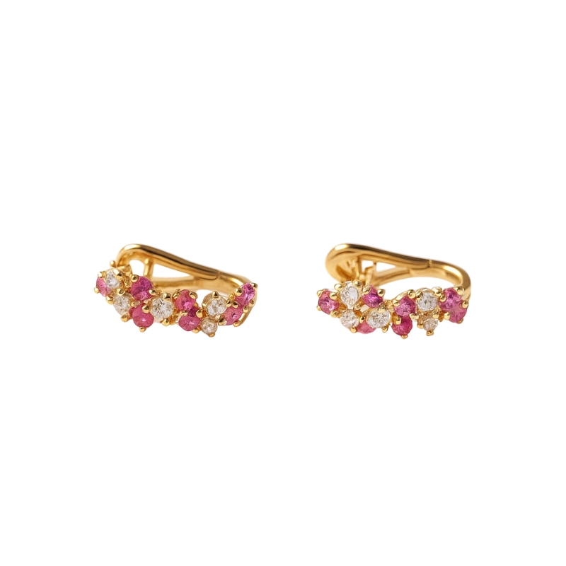 Aretes con zafiros rosas