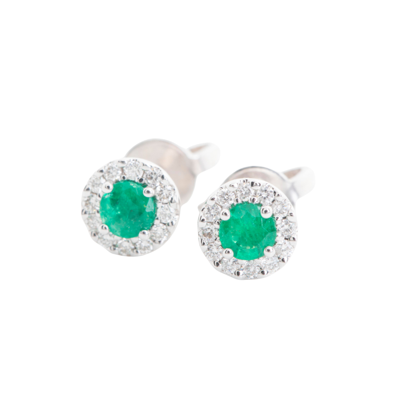 Aretes con esmeraldas y diamantes