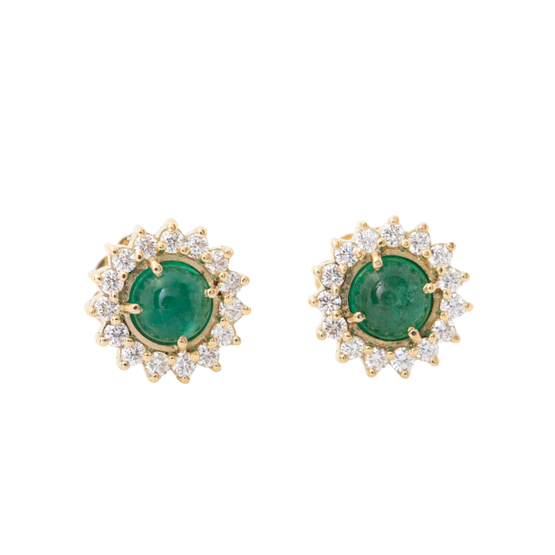 Aretes con esmeraldas y diamantes