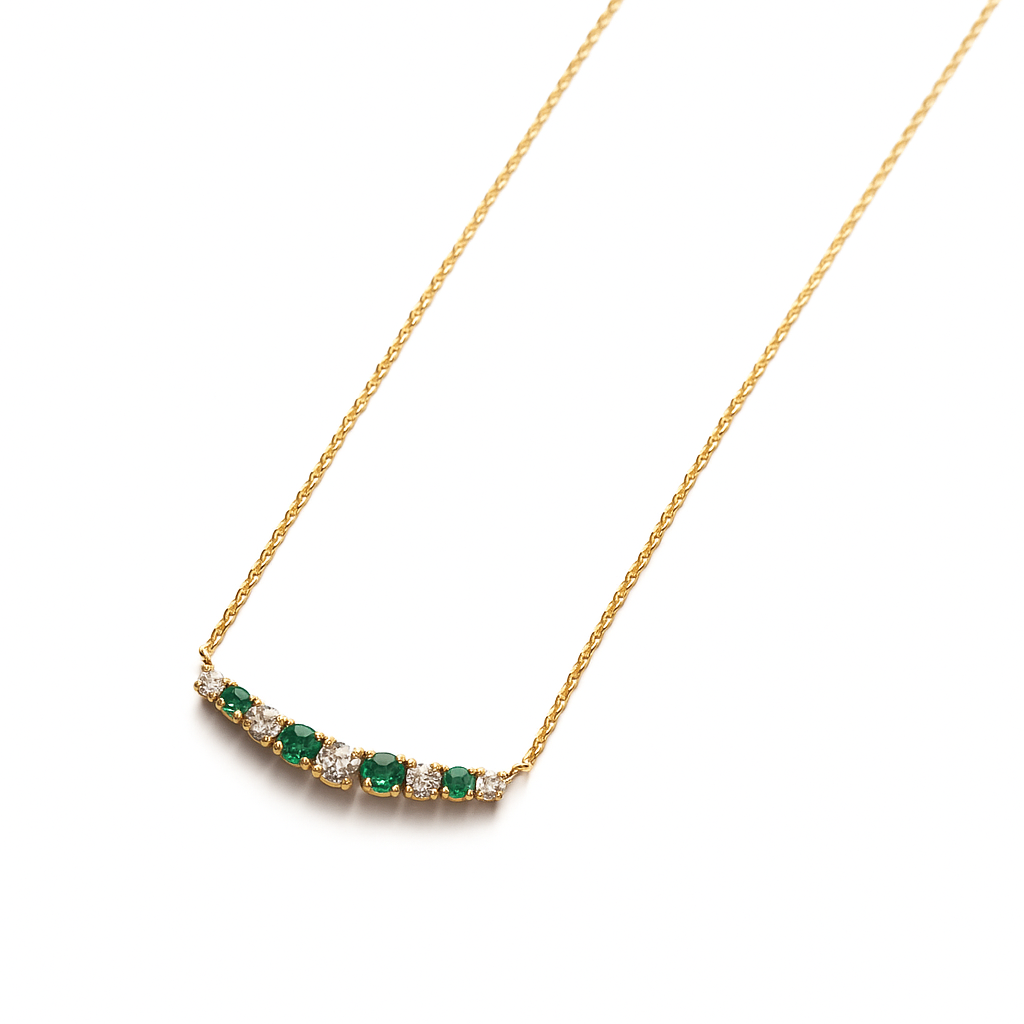 Collar con esmeraldas y brillantes