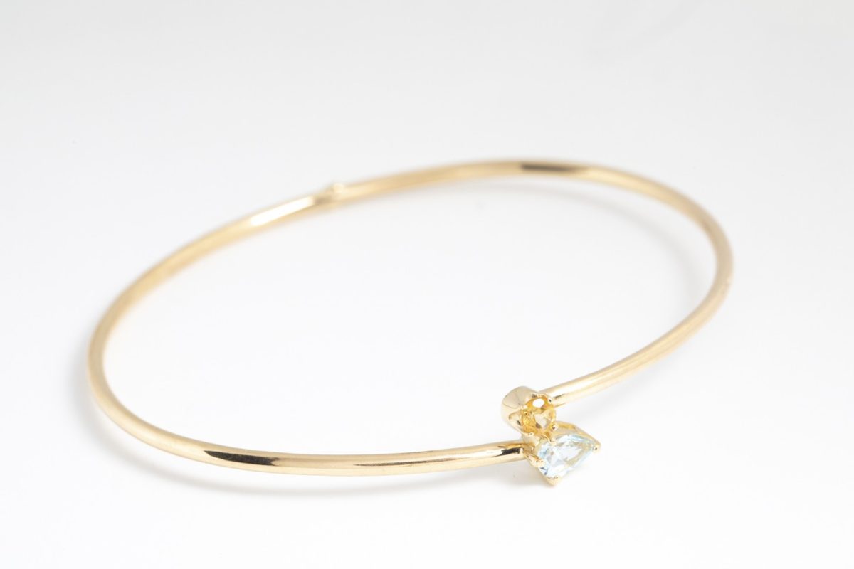Pulsera con topacio azul y citrino