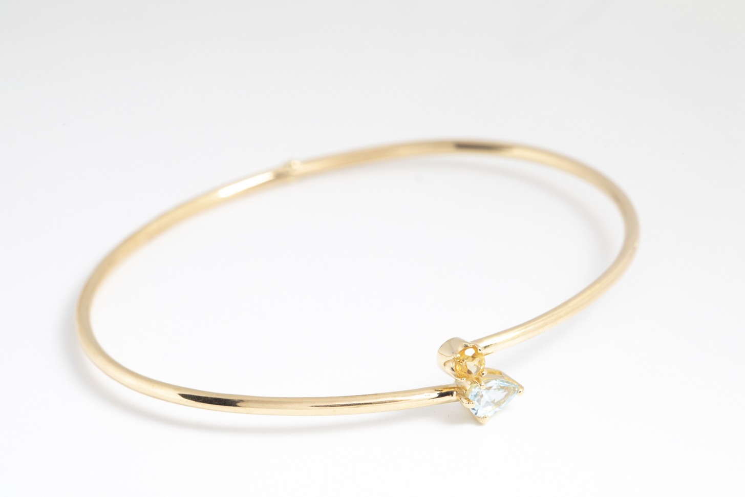 Pulsera con topacio azul y citrino