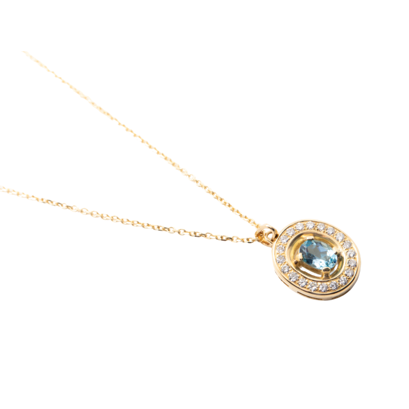 Collar con aguamarina y brillantes