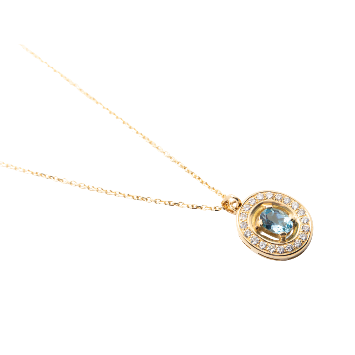Collar con aguamarina y brillantes