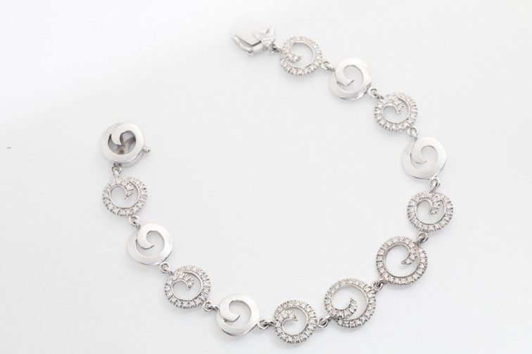 Pulsera oro blanco con brillantes