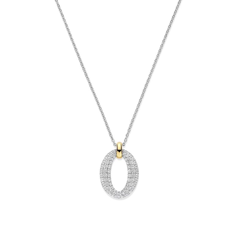 Ti Sento - Classic Soft Oval Zirconia Necklace