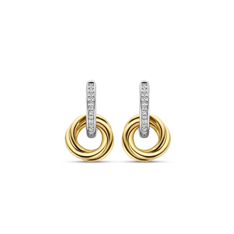Ti Sento - Zirconia Crossover Circle Hoops