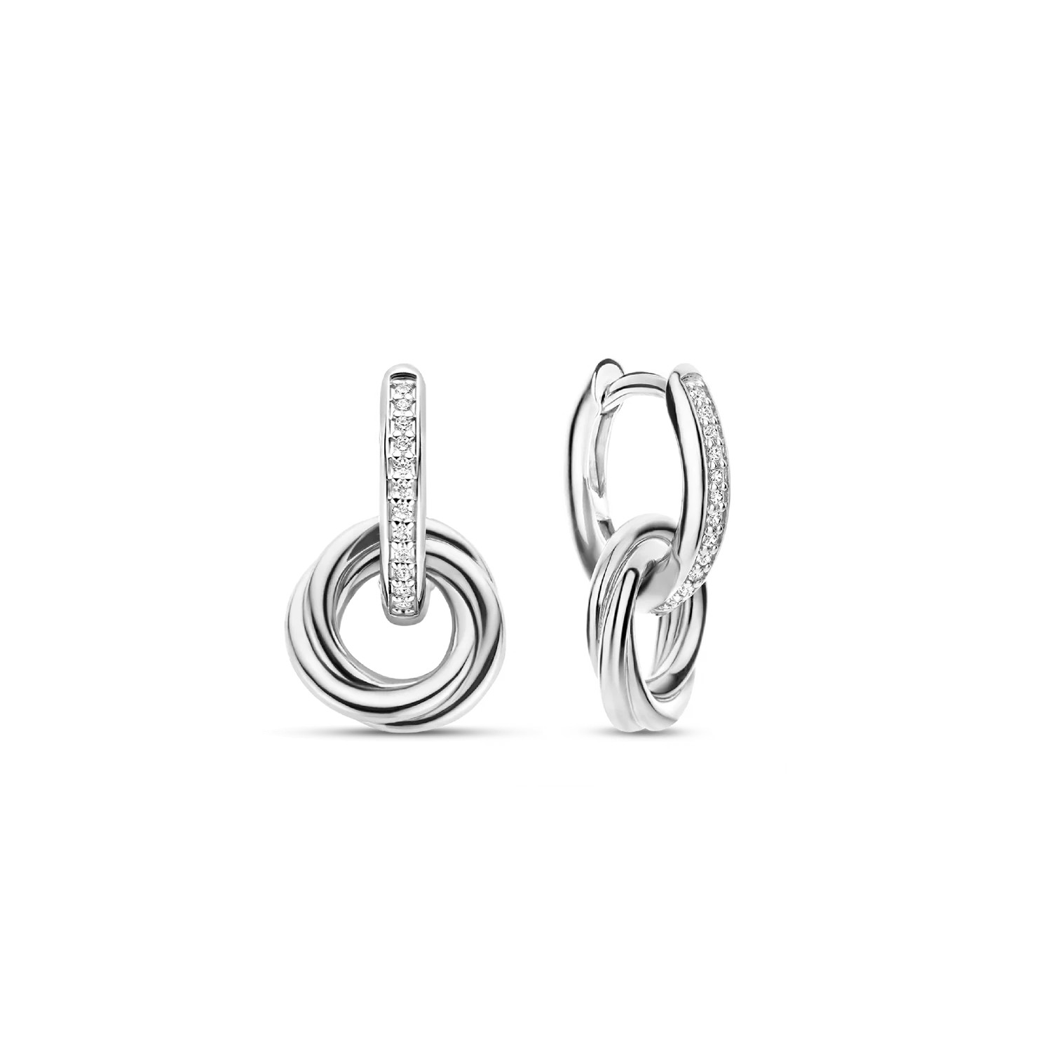 Ti Sento - Zirconia Crossover Circle Hoops