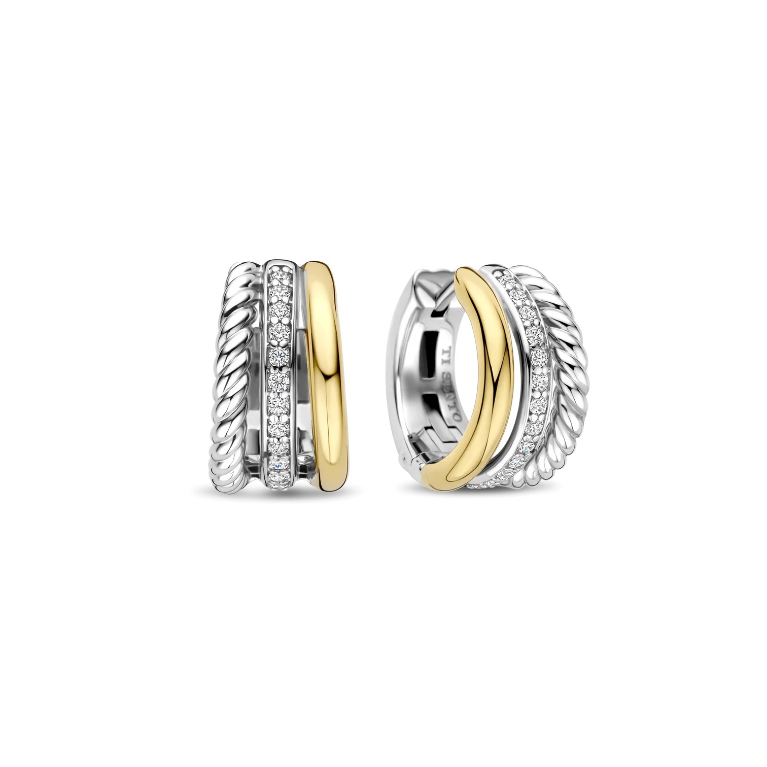 Ti Sento - Structured Triple Band Zirconia Hoops