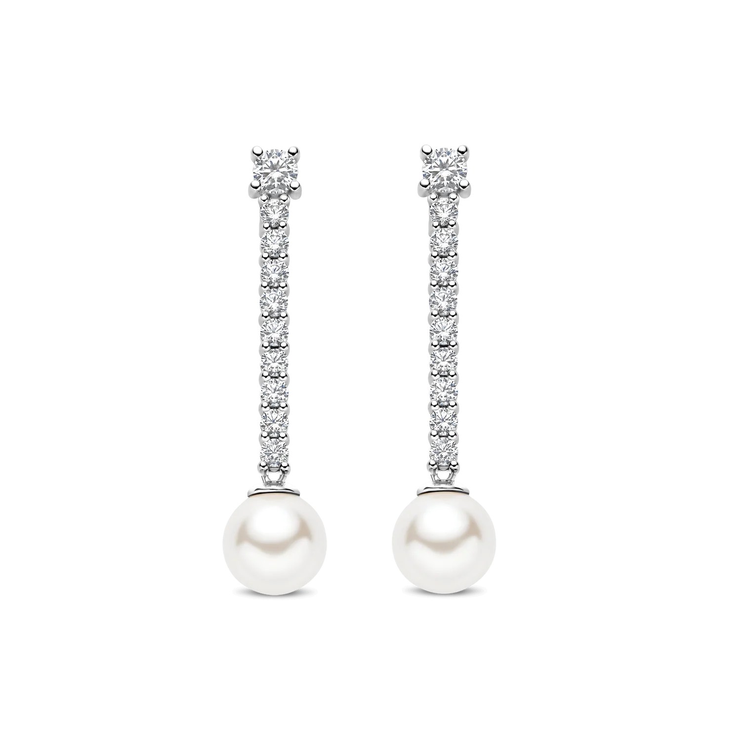 Ti Sento - Drop Zirconia Pearl Earrings