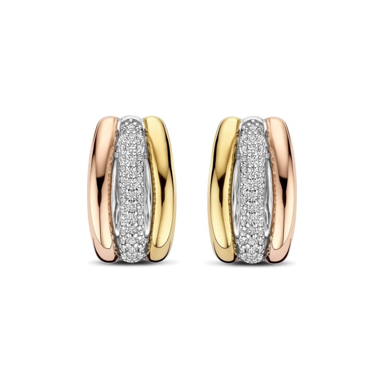 Ti Sento - Tricolor Triple Circle Zirconia Hoops