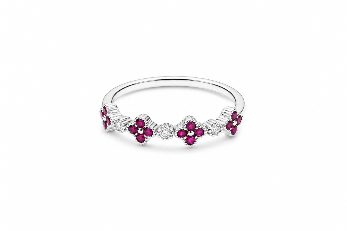 SORTIJA BRILLANTES Y RUBIES