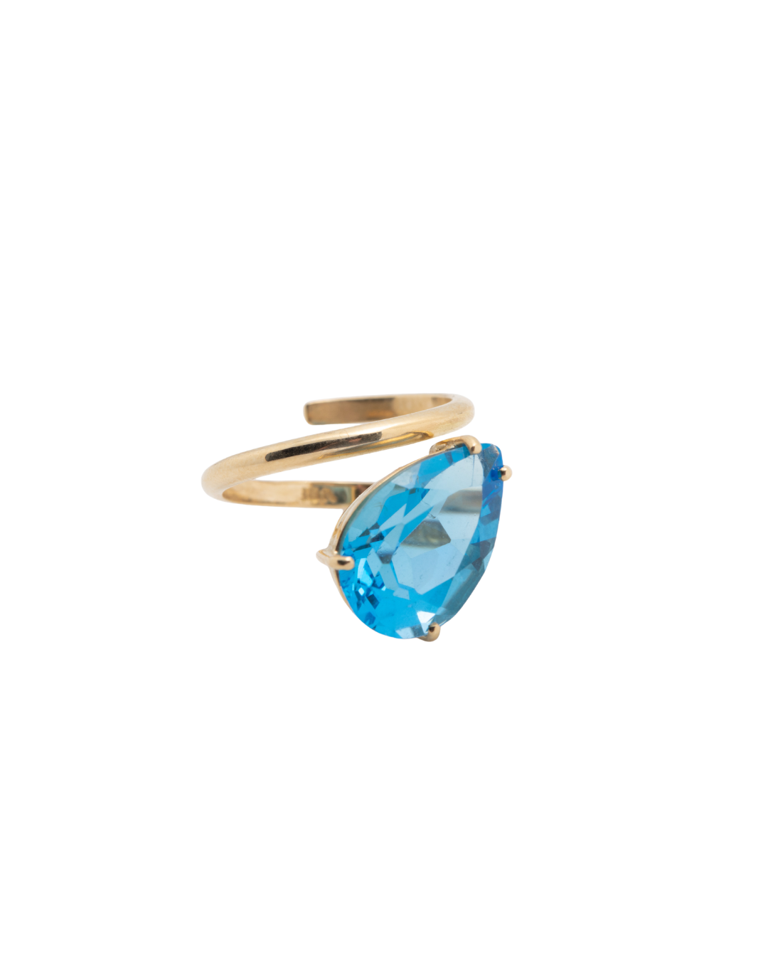 Anillo topacio azul
