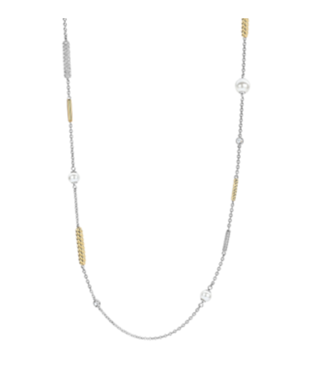Ti Sento - Structure Pearl Charm Necklace