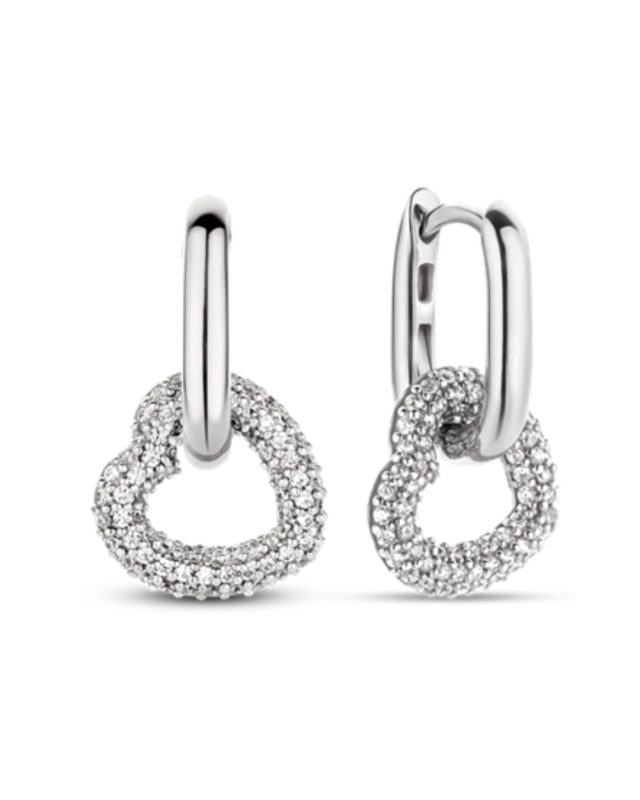 Ti Sento - Zirconia Heart Earrings