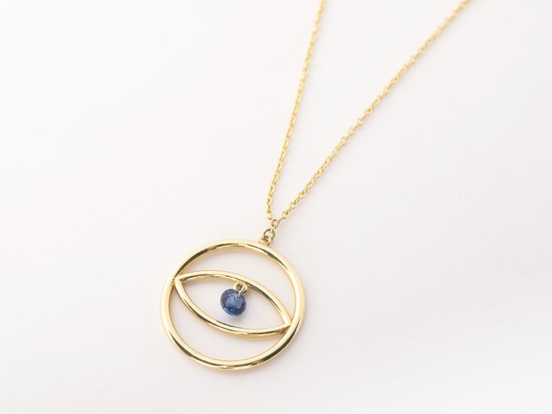 Collar ojo turco con zafiro
